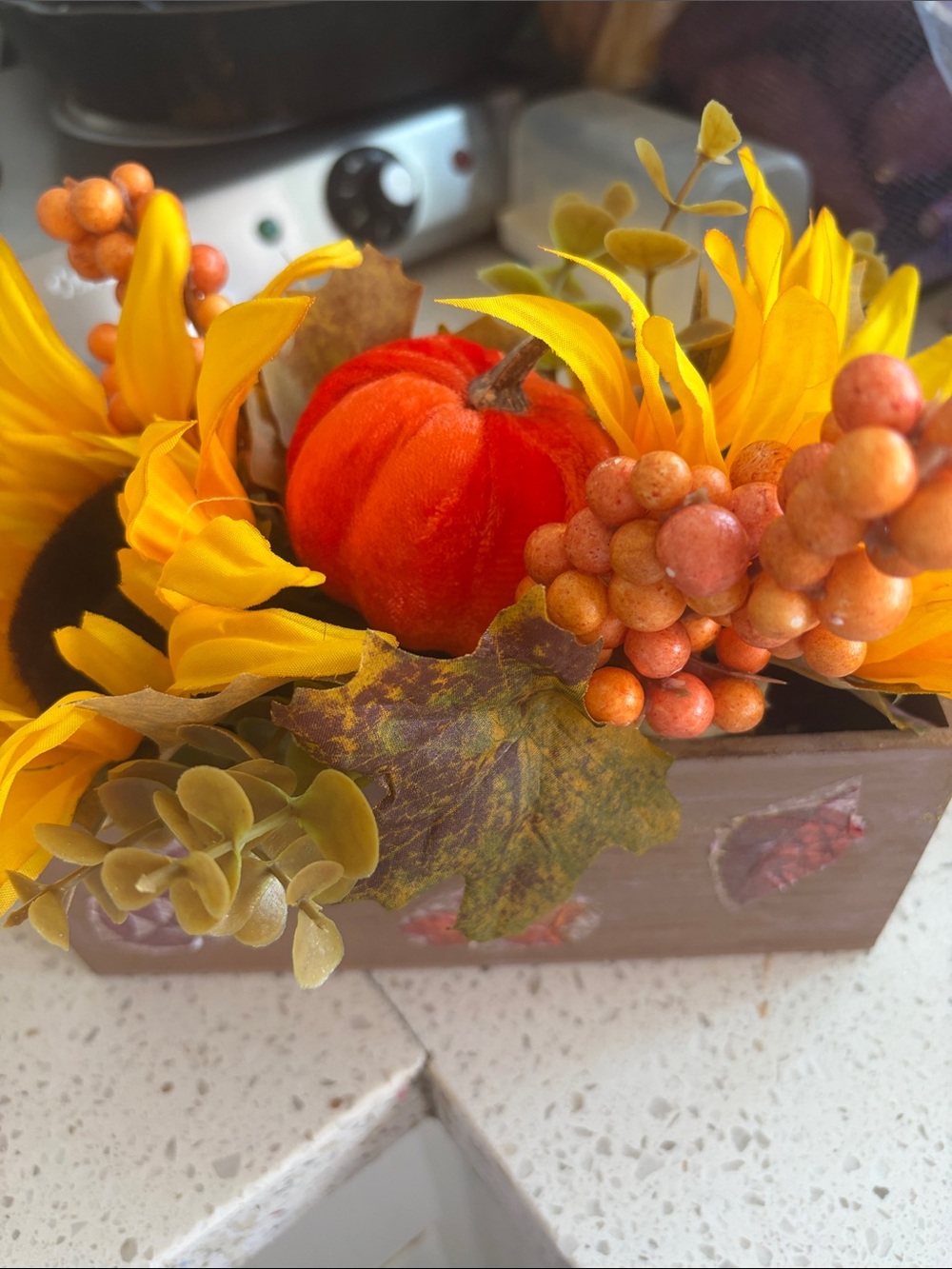 Faux Sunflower and Pumpkin Fall Centerpiece - Yellow & Orange New